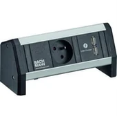 Gniazdka elektryczne - BACHMANN DESK 1xUTE 1xUSB Ładowarka sieciowa GST18 - miniaturka - grafika 1