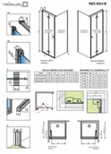 Kabiny prysznicowe - Radaway Nes KDJ B 90x90 lewa 10025090-01-01L/10039090-01-01 - miniaturka - grafika 1