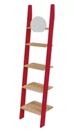 Półki do salonu - ASHME Drabinka Mała z Lusterkiem - Jesionowe Półki / Czerwona - miniaturka - grafika 1