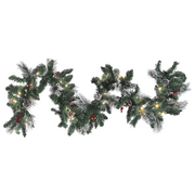 Ozdoby bożonarodzeniowe - Lumarko Ośnieżona świąteczna girlanda LED 180 cm zielona WAPTA! - miniaturka - grafika 1
