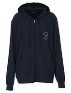 Kurtki damskie - Emporio Armani Damska kurtka polarowa z wiskozy na całej długości (2 sztuki), morski, M - miniaturka - grafika 1