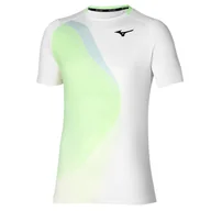 Koszulki sportowe męskie - Koszulka męska Mizuno  Release Shadow Graphic Tee White S - miniaturka - grafika 1