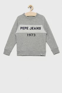 Bluzy dla chłopców - Pepe Jeans bluza dziecięca kolor szary wzorzysta - grafika 1