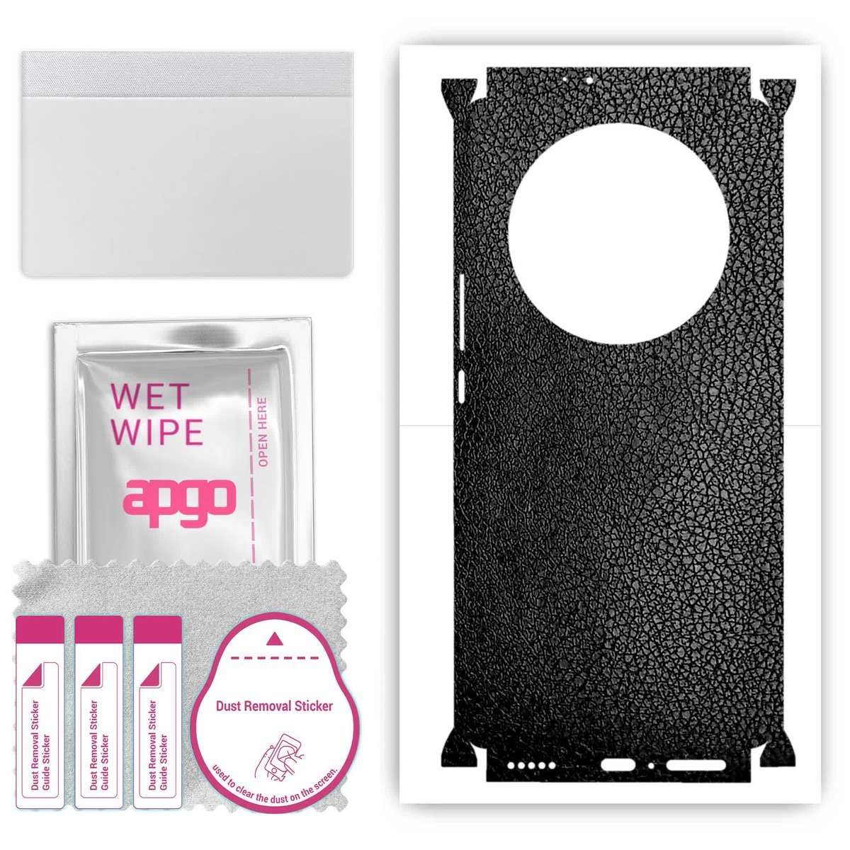 Folia naklejka skórka strukturalna na TYŁ+BOKI do Honor Magic5 Lite - Skóra Czarna - apgo SKINS