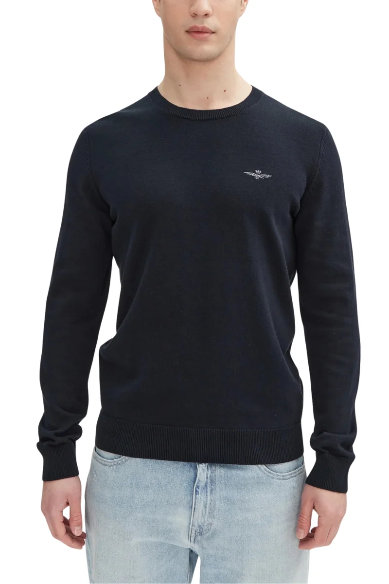 AERONAUTICA MILITARE Granatowy męski sweter XXL
