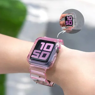 Strap Light Set silikonowa opaska pasek bransoleta bransoletka etui do zegarka Watch 6 44mm / Watch 5 44mm / Watch 4 44mm / Watch SE 44mm czarny - Etui i futerały do telefonów - miniaturka - grafika 10