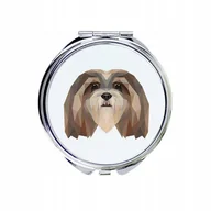 Lusterka do makijażu - Lhasa Apso Lusterko kieszonkowe Pies geometryczny - miniaturka - grafika 1