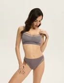 Majtki damskie - Majtki z wysokim stanem Blissy Esotiq szary XL - miniaturka - grafika 1