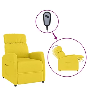 Lumarko Elektryczny fotel rozkładany, jasnożółty, tkanina - Fotele - miniaturka - grafika 3