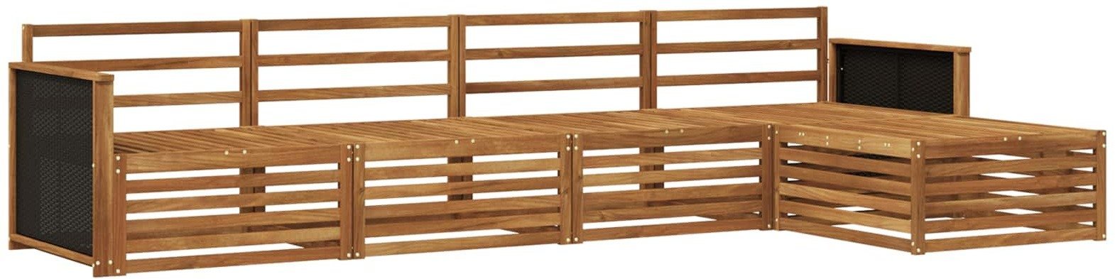 vidaXL Zestaw sof na zewnątrz 5 pcs naturalny Lite Drewno Akacji