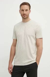 Joop! t-shirt bawełniany męski kolor beżowy wzorzysty 30042885 - Koszulki męskie - miniaturka - grafika 1