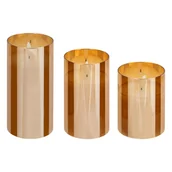 Świece - Świeca LED z ruchomym płomieniem SENA, zestaw 3 świec - miniaturka - grafika 1