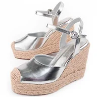 Espadryle damskie - Montevita Klin Esparto Balenci Srebrny - miniaturka - grafika 1