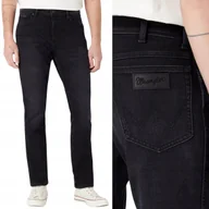 Spodnie męskie - Wrangler TEXAS SLIM Universe 365 WARM DOPASOWANE CZARNY DżINS W32 L34 - miniaturka - grafika 1