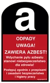 Systemy ekspozycyjne i znaki informacyjne - LC004 UWAGA! ZAWIERA AZBEST - ARKUSZ 6 NAKLEJEK, FN - FOLIA SAMOPRZYLEPNA; (60X100MM) - miniaturka - grafika 1