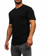 Koszulki męskie - T-shirt długi męski bez nadruku czarny Bolf 14290 - miniaturka - grafika 1