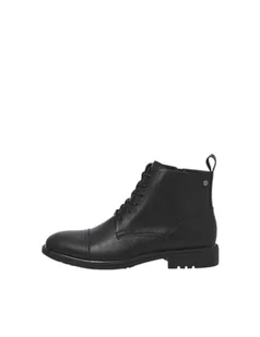 JACK & JONES Jfwbarbican Pu Boot męskie buty sznurowane, antracytowy, 44 EU - Półbuty męskie - miniaturka - grafika 1