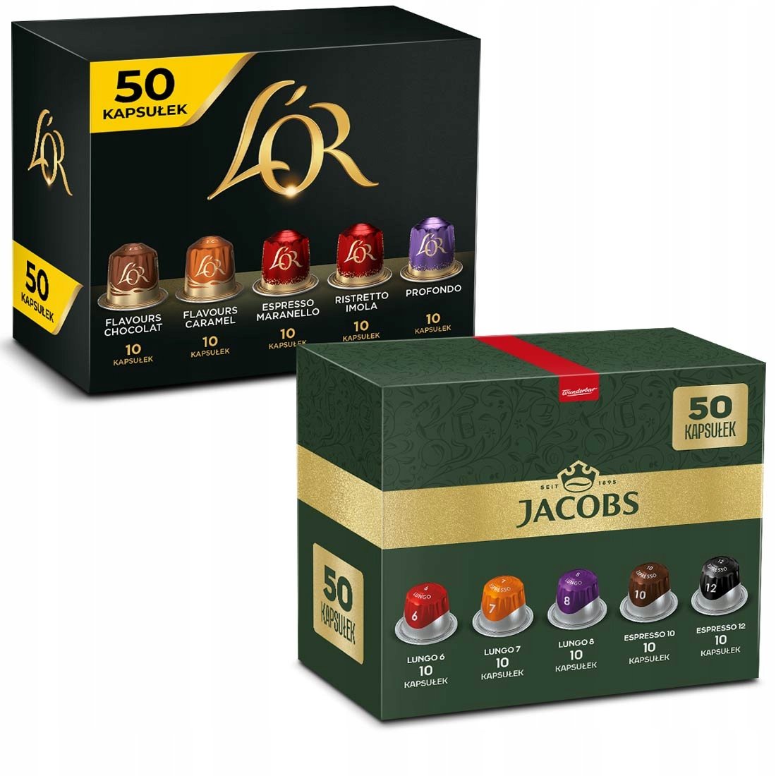 Kapsułki Jacobs i L'or do Nespresso(r)* mix 100 kapsułek, 90+10 Gratis!