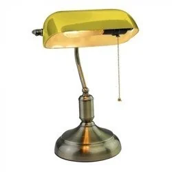 V-TAC Retro lampa stołowa spania dla gości pokoju Banker szkło lampa lampka nocna antyk Żółty  3914 VT-7151 - Lampy stojące - miniaturka - grafika 2
