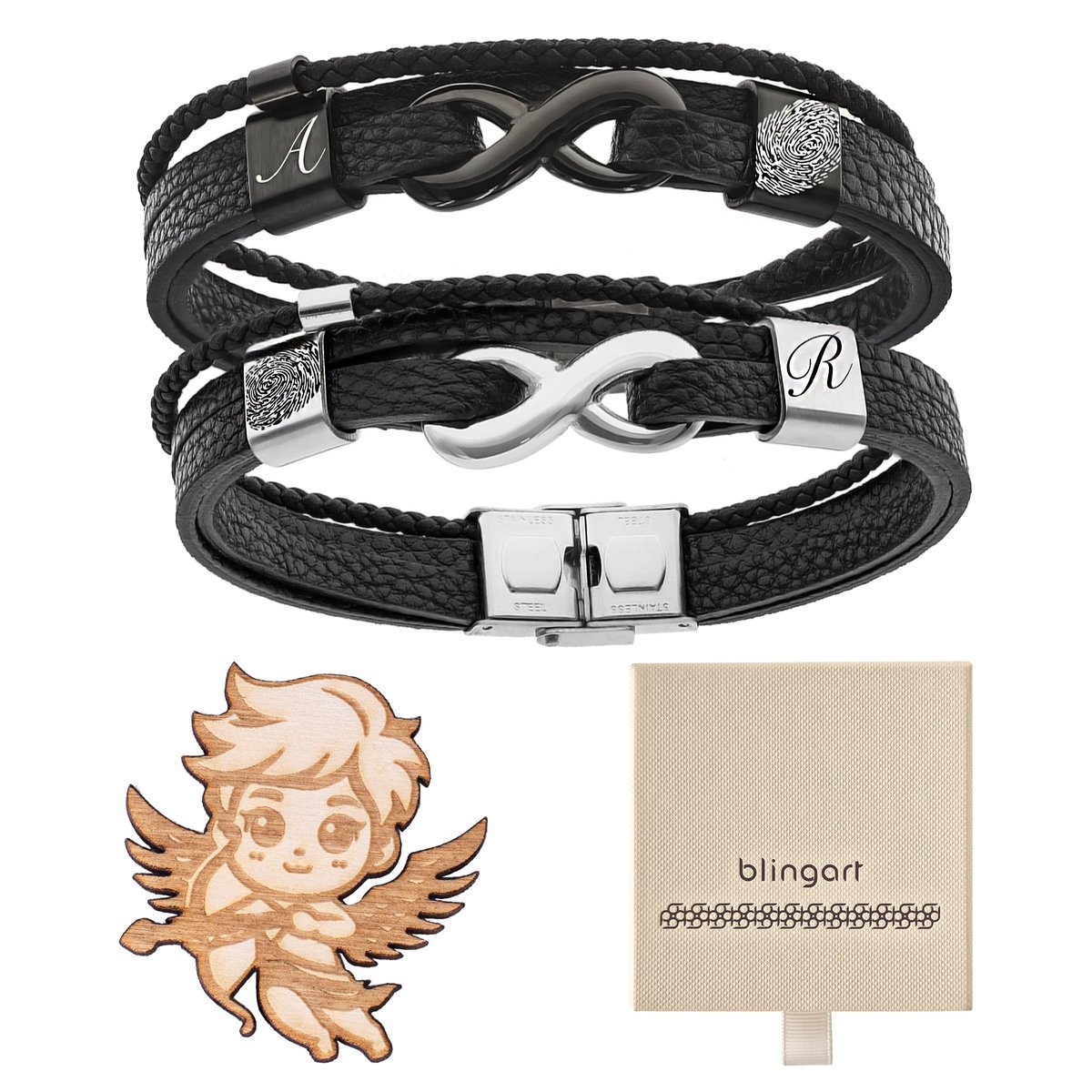 Bransoletki skórzane dla par z nieskończonością