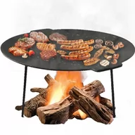 Paleniska ogrodowe - Grill Płyta Żeliwna Ruszt Kamping Na Ognisko 45Cm - miniaturka - grafika 1