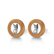 Spinki do mankietów i krawatów - Lis - drewniane spinki do mankietów - miniaturka - grafika 1