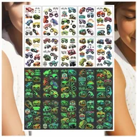 Zabawki kreatywne - Tatuaże Zmywalne Świecące w Ciemności Auta Monster Truck 10 Wzorów - miniaturka - grafika 1