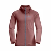 Kurtki damskie - Damska kurtka polarowa Jack Wolfskin KOLBENBERG HOODED FZ W mineral red - XS - miniaturka - grafika 1