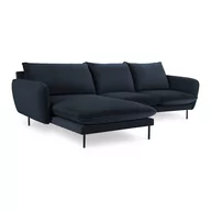 Narożniki - Ciemnoniebieski aksamitny narożnik (lewostronny) Vienna – Cosmopolitan Design - miniaturka - grafika 1