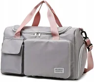 Torebki damskie - TORBA SPORTOWA 27L SKŁADANA PODRÓŻNA TORBY TRENINGOWE WIELE KIESZENI LEKKA - miniaturka - grafika 1