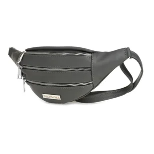 Szara saszetka nerka damska 3 suwaki Beltimore skóra naturalna F23 szary, srebrny - Nerki Szara saszetka nerka damska 3 suwaki Beltimore skóra naturalna F23 szary, srebrny - Nerki - miniaturka - grafika 1