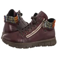 Botki damskie - Botki Czerwone N1305-35 Red (RI307-a) Rieker - miniaturka - grafika 1