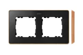 Klawisze i ramki - Ramka 2-krotna SIMON 82 Detail select - wood - grafit/drewno - miniaturka - grafika 1