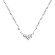 Naszyjniki - Srebrny naszyjnik damski z serduszkiem cyrkonie - Manoki - miniaturka - grafika 1
