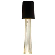 Lampy stojące - Złota lampa podłogowa Filo-2 z czarnym abażurem - miniaturka - grafika 1