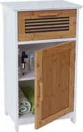 Szafki łazienkowe - Komoda HWC-A85, szafka łazienkowa bambusowa, 71x40x31cm biała - miniaturka - grafika 1