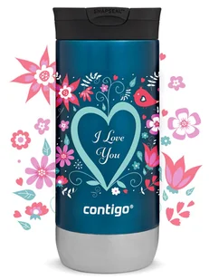 Kubek termiczny na kawę Contigo Huron 2.0 470ml - I love You - Niebieski - Kubki termiczne - miniaturka - grafika 1