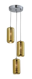 Auhilon LAMPA wisząca SINA MD12108-3FGR szklana OPRAWA loftowy ZWIS kaskada złota - Lampy sufitowe - miniaturka - grafika 1