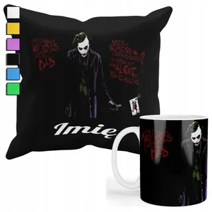 ZESTAW KUBEK + PODUSZKA Z POSZEWKĄ- PREZENT DLA FANA JOKER BATMAN + IMIĘ - Gadżety dla niej i dla niego ZESTAW KUBEK + PODUSZKA Z POSZEWKĄ- PREZENT DLA FANA JOKER BATMAN + IMIĘ - Gadżety dla niej i dla niego - miniaturka - grafika 1