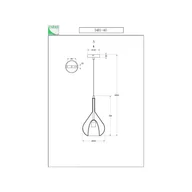 Lampy sufitowe - Fabas Luce Lampa żyrandol fioletowy, lazurowy niebieski, 1-punktowa, szkło - miniaturka - grafika 1