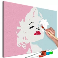 Malowanie po numerach - Obraz do samodzielnego malowania - Marylin w różu (rozmiar 60x40) - miniaturka - grafika 1