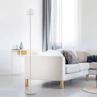 Lampy ogrodowe - JUST LIGHT. Euria lampa stojąca LED z akumulatorem, biała, żelazo, IP54 - miniaturka - grafika 1