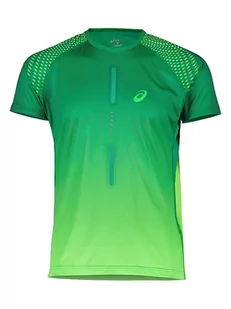 Asics Koszulka funkcyjna w kolorze zielonym - Koszulki sportowe męskie - miniaturka - grafika 1