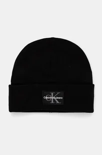 Calvin Klein Jeans czapka kolor czarny z grubej dzianiny K50K512455 - Czapki męskie - miniaturka - grafika 1