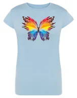 Koszulki i topy damskie - T-Shirt fajny kolorowy nadruk MOTYL r.XXL - miniaturka - grafika 1
