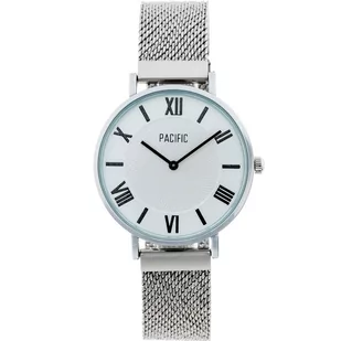 Zegarek Srebrny damski zegarek z bransoleta mesh PACIFIC X6177-01 - Zegarki damskie - miniaturka - grafika 1