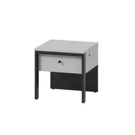 Szafki nocne - Stolik nocny GRIS GS-05 Oświetlenie LED Szary + czarny - miniaturka - grafika 1