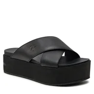 Klapki i japonki damskie - Klapki Calvin Klein Jeans Flatform Cross Mg Uc YW0YW01349 Triple Black 0GT - miniaturka - grafika 1