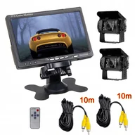 Kamery cofania - Monitor 7 cali 2x Kamera cofania 10m Kombajn 12-24 - miniaturka - grafika 1