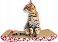 Drapaki dla kotów - Drapak dla kota biały w serca NATAN 58x6.6x24 cm MruuPruu - miniaturka - grafika 1